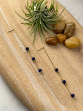 lapis lazuli beaded dangle earrings