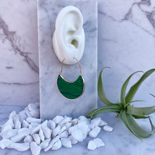 malachite hoop earrings