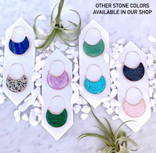 malachite hoop earrings