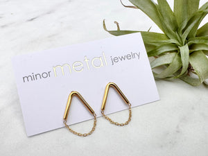 triangle chain dangle earrings