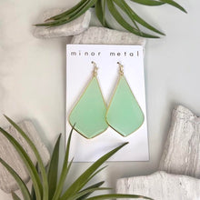 aventurine shield dangle earrings