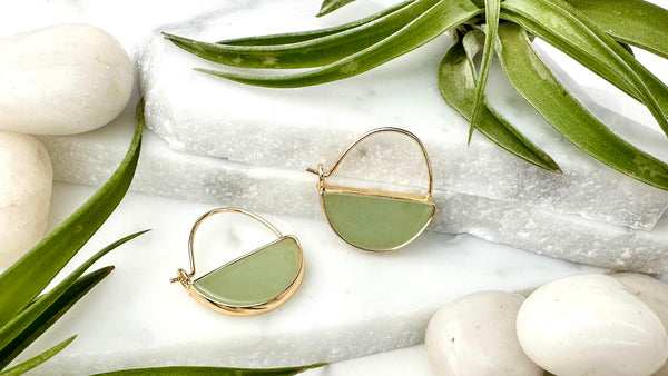 jade mini hoop earrings