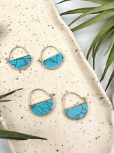 turquoise mini hoop earrings