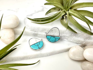 turquoise mini hoop earrings