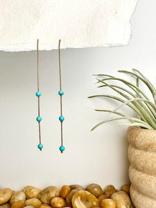 turquoise beaded dangle earrings