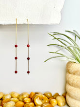 carnelian beaded dangle earrings