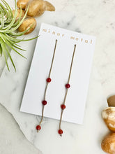 carnelian beaded dangle earrings