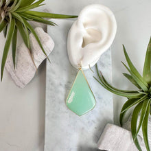 aventurine shield dangle earrings