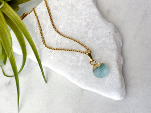 raw aquamarine necklace