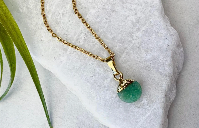 raw aventurine  charm necklace