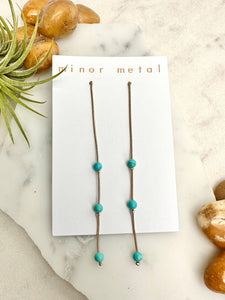 turquoise beaded dangle earrings