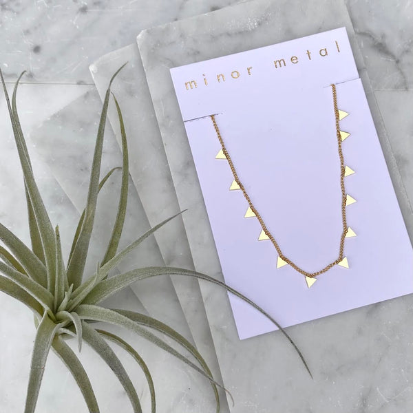 delicate triangle layering necklace