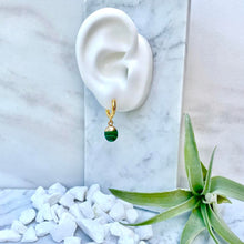 malachite huggie earrings