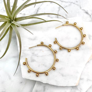 circular dot hoop earrings