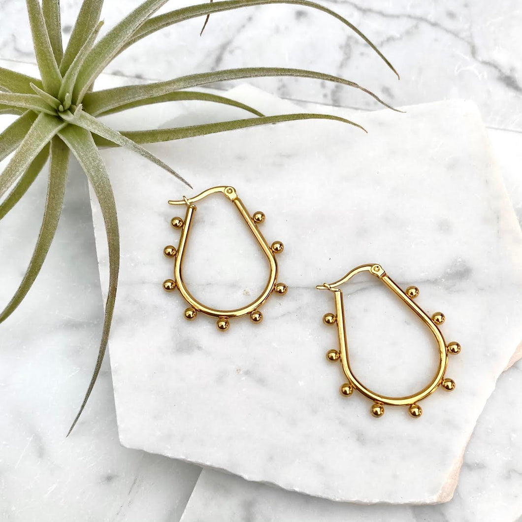 teardrop dot hoop earrings