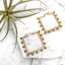 square dot hoop earrings