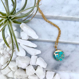 turquoise circle necklace