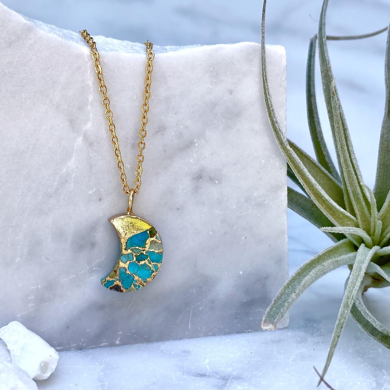 turquoise moon necklace