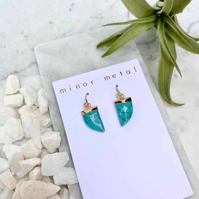 turquoise horn earrings