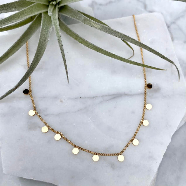 delicate circle layering necklace