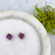 amethyst diamond stud earrings