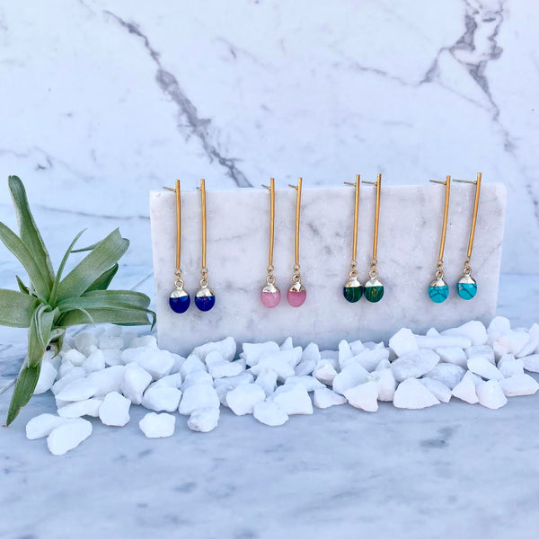 lapis sticks and stones earring