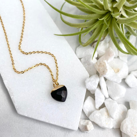 black onyx heart necklace