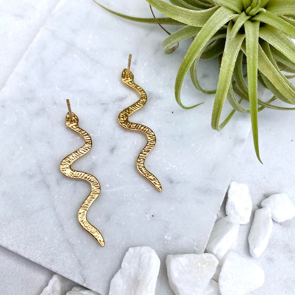 slitherin' snake earrings