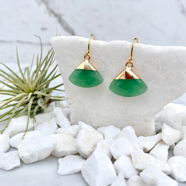 jade fan earrings
