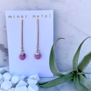 rose quartz sticks and stones earring