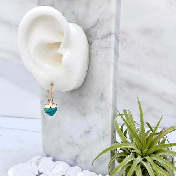 turquoise heart earrings