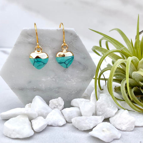 turquoise heart earrings