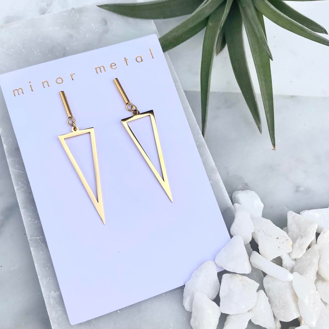 triangular dangle earrings