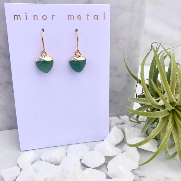 jade heart earrings