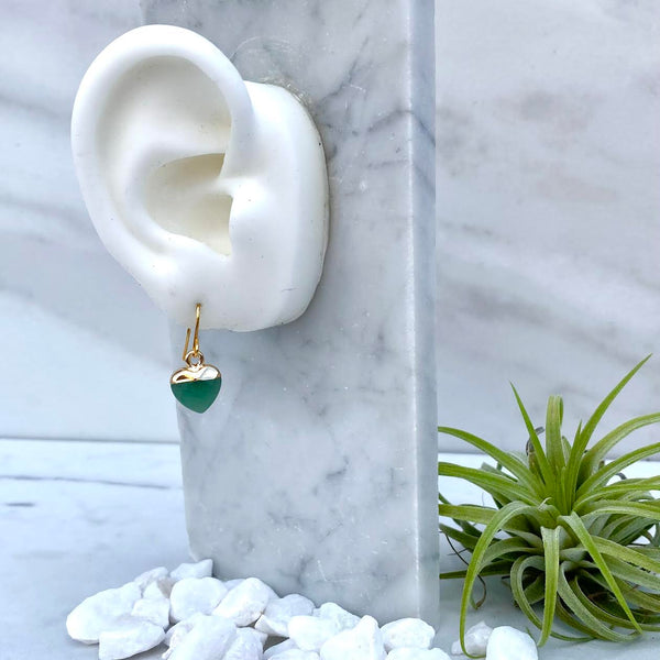 jade heart earrings
