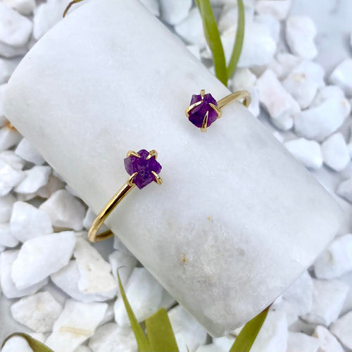 raw amethyst bangle