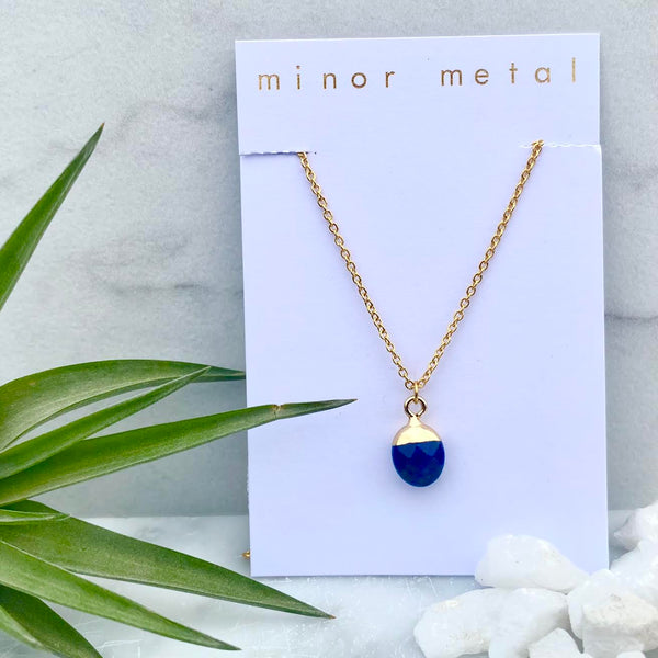 lapis lazuli droplet necklace