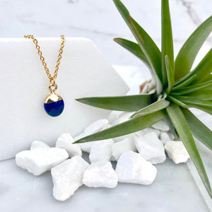 lapis lazuli droplet necklace