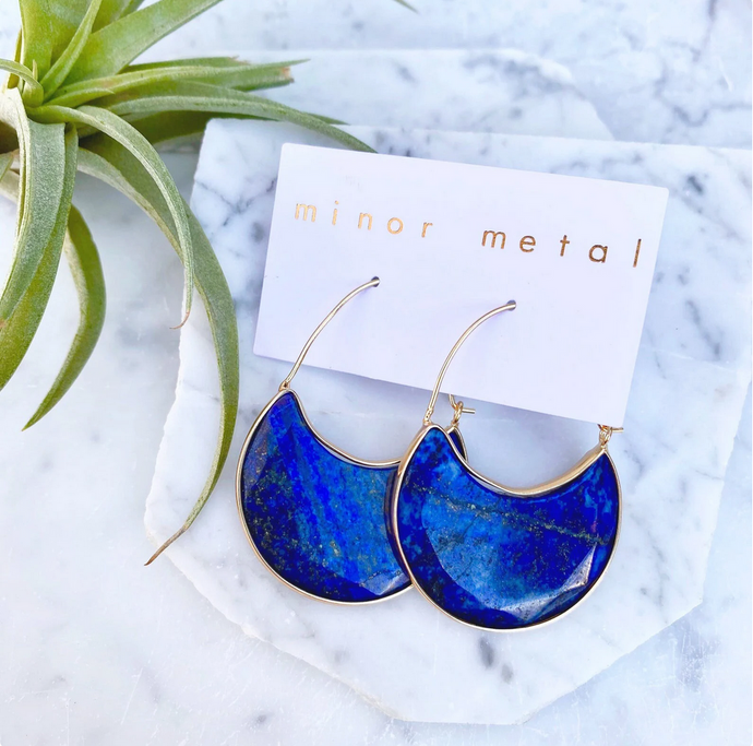 lapis lazuli hoop earrings