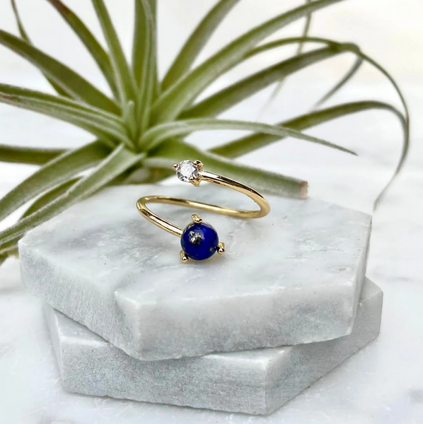 lapis lazuli wrap ring