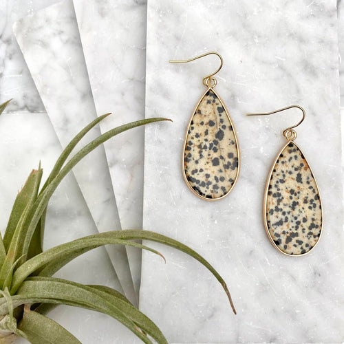 dalmation jasper teardrop earrings