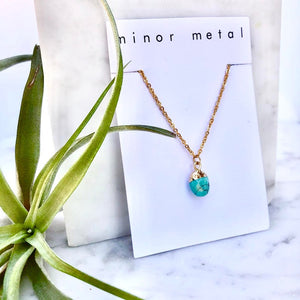 gold-dipped turquoise drop necklace