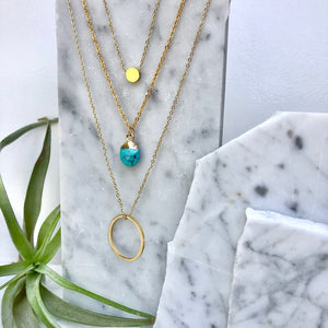 gold-dipped turquoise drop necklace