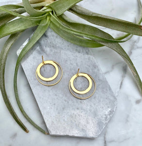 double vision hoop studs