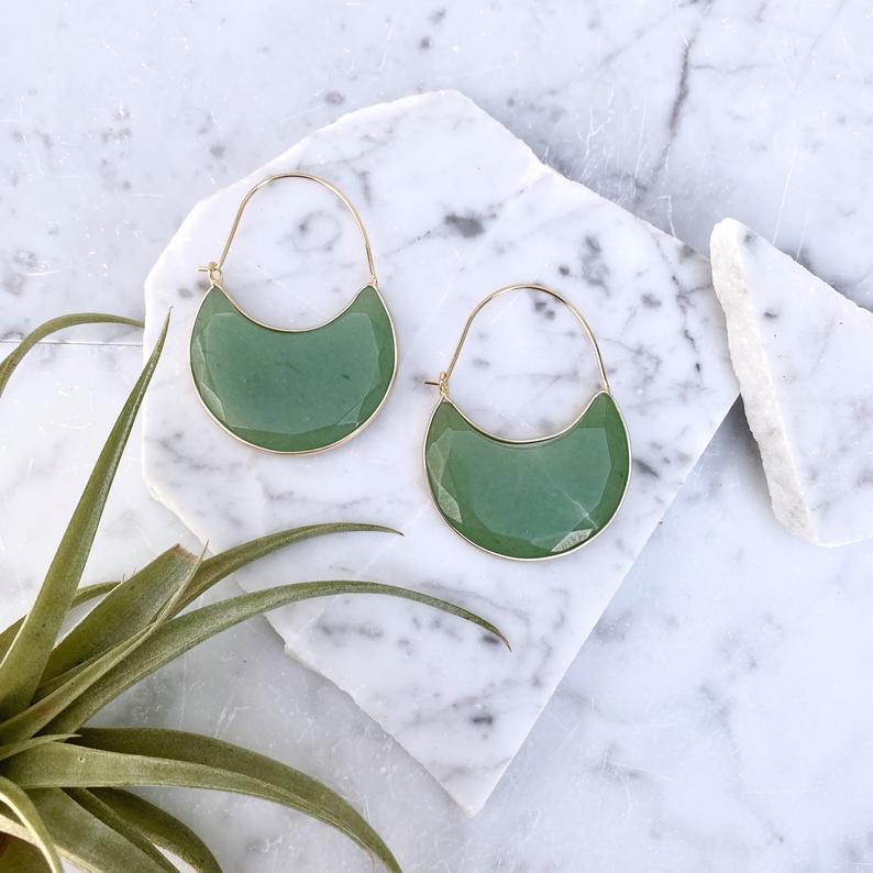 jade hoop earring