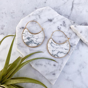 howlite hoop earrings