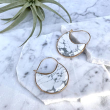 howlite hoop earrings