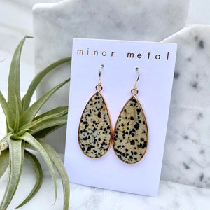 dalmation jasper teardrop earrings